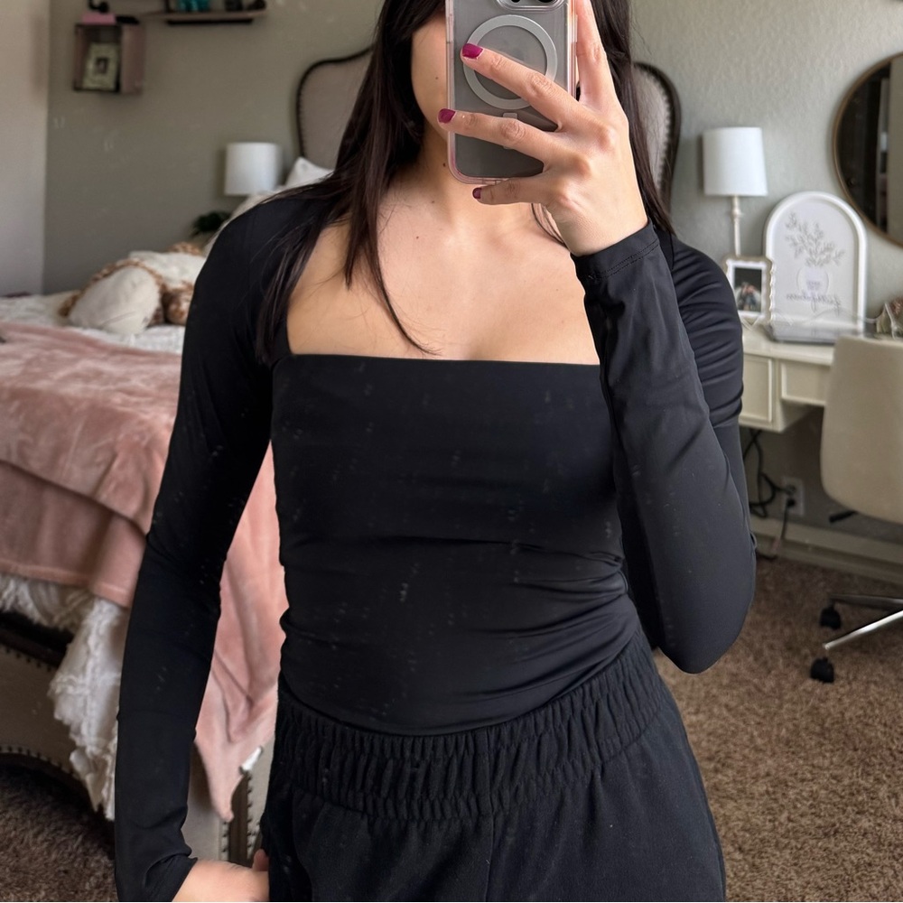 Elegant Black Long Sleeve Bodysuit